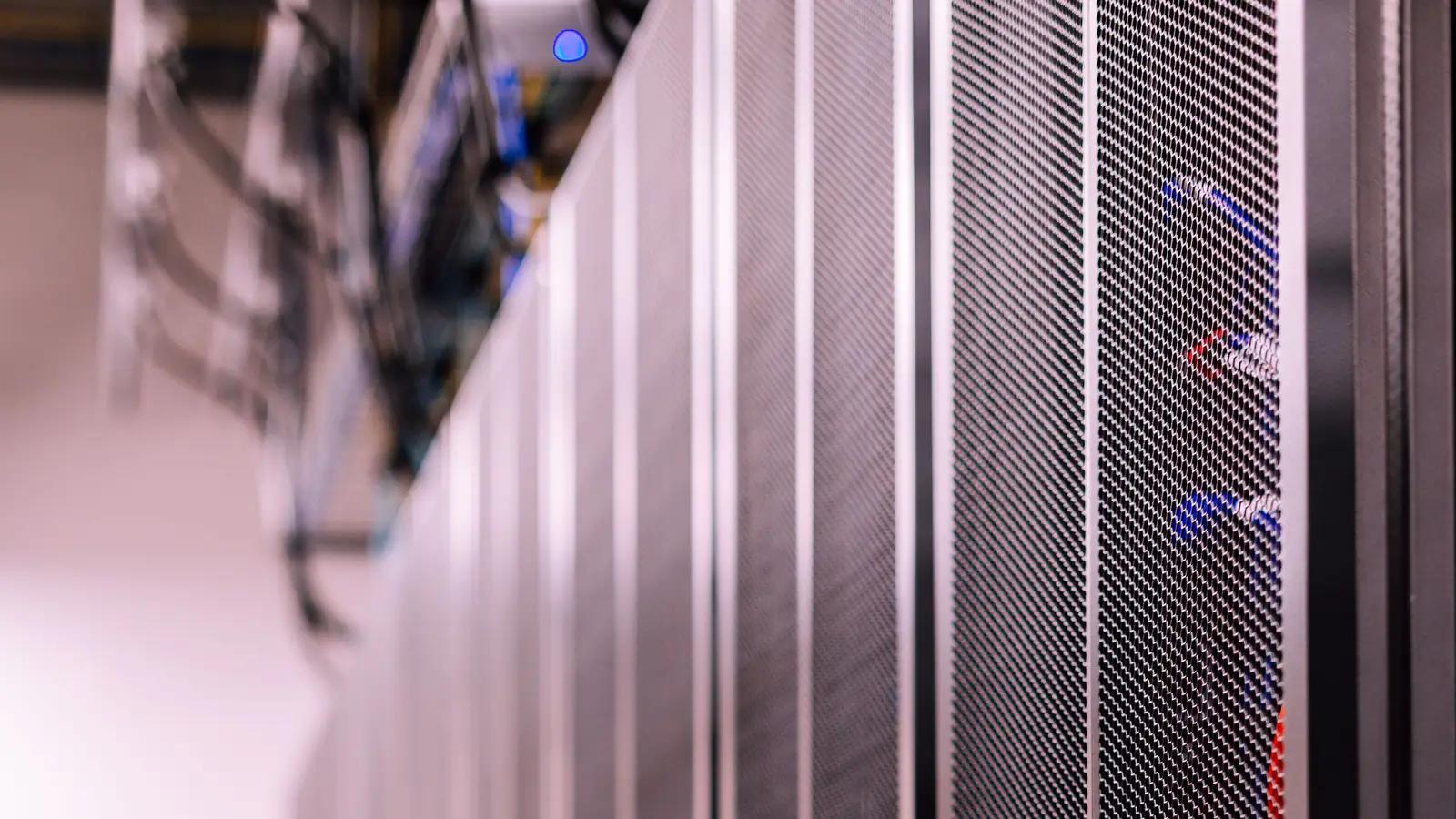 Server cabinets and fibre runs, the second system a headless build adds
