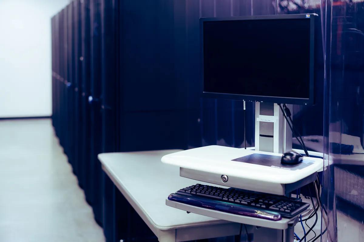 A workstation beside server racks, what actually serves the file to a crawler