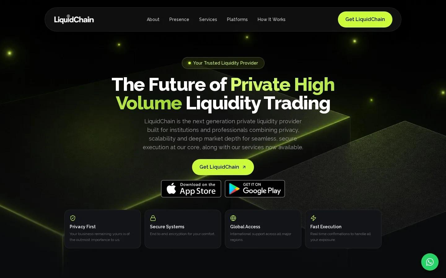LiquidChain website homepage