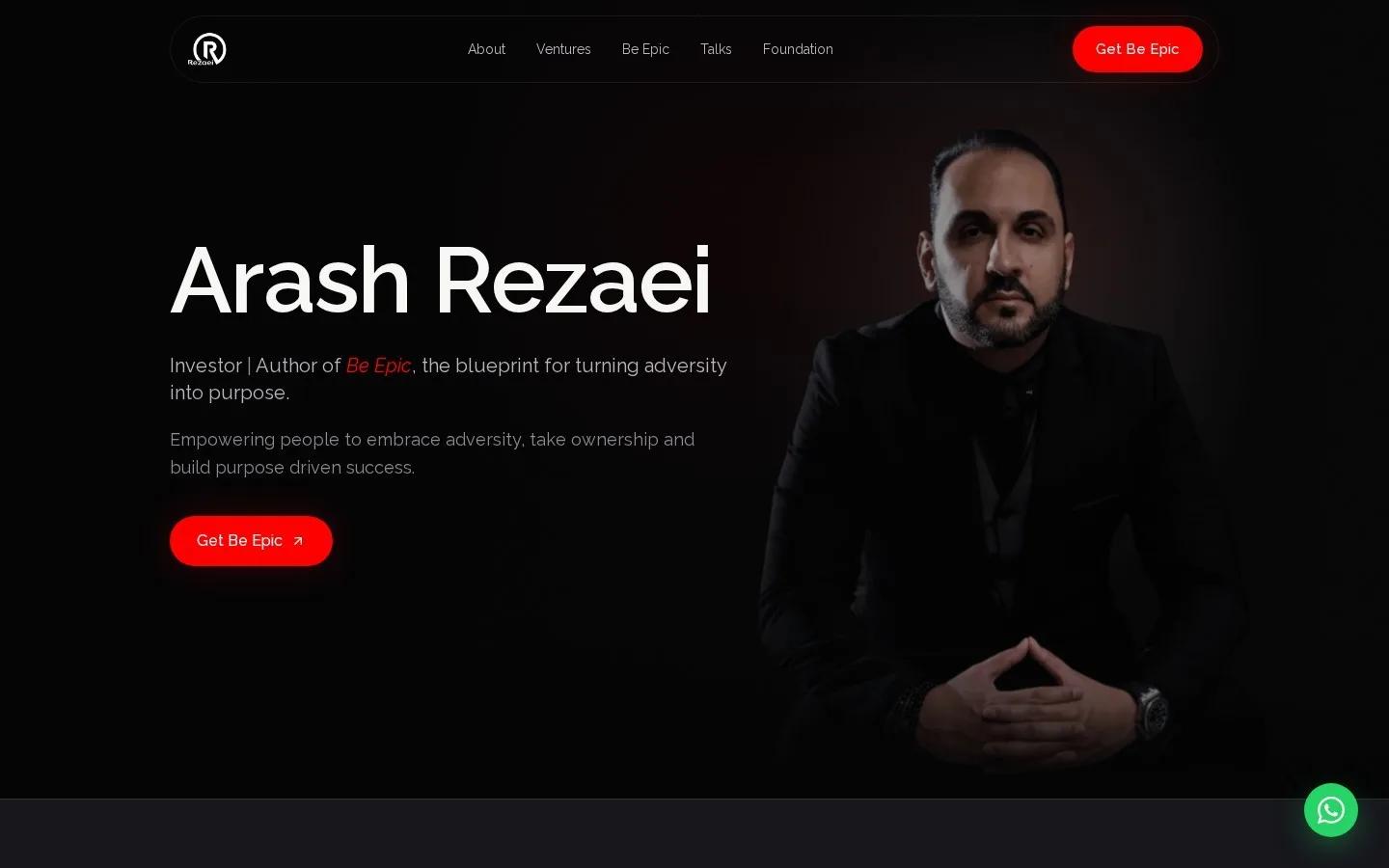 Arash Rezaei website homepage